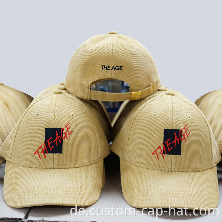 Beige Corduroy Baseball Cap